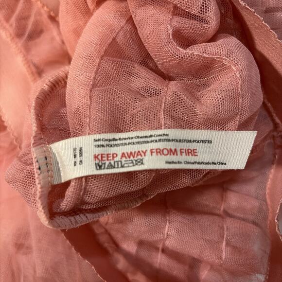 Free People Intimately Return Of The Ruffle Maxi Sheer Skirt Size M Rose Tiered - Picture 10 of 14